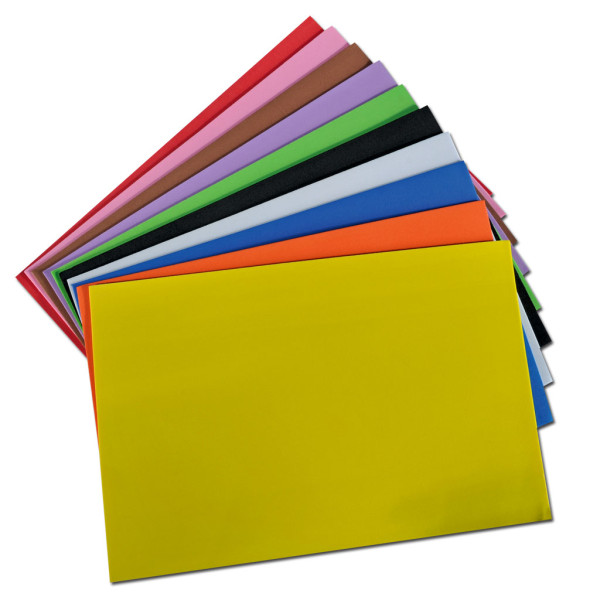 Moosgummi 30x40 cm, 10 Platten sortiert
