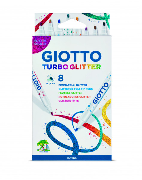 Fasermaler -Turbo Glitter- 8er