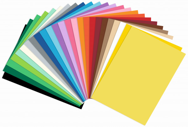 Tonkarton 220gr, 100 Bogen in 20 Farben sortiert