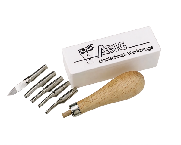 Linolschnittwerkzeug -Griff + 5 Messer-