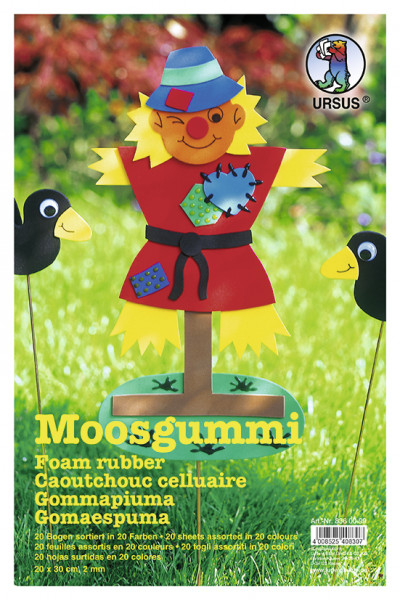 Moosgummi 20x30 cm, 20 Bogen sortiert