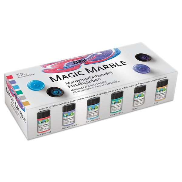 Marmorierfarben -metallic- 6x20 ml