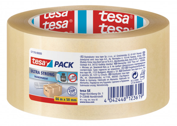 Tesa Pack 50 mm : 66 m -transparent-