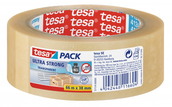 Tesa-Pack 38 mm : 66 m -transparent-